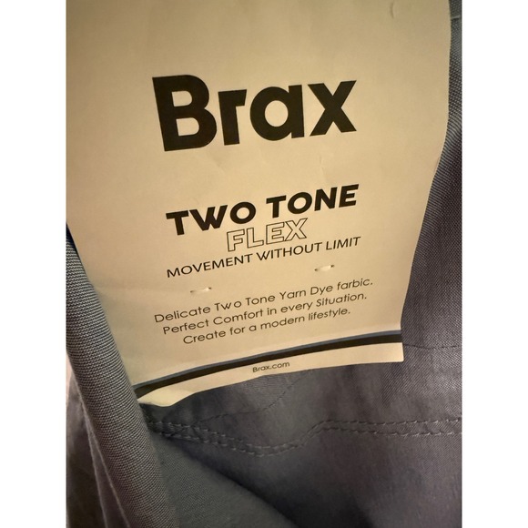 Brax Chuck Modern Fit Two Tone Flex Pants Mens 35x32 Blue 5-Pocket Trousers NWT - Picture 8 of 8